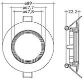 TRIM RING SWIVEL 75mm BK 30° matt weiss/schwarz