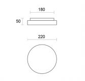 LED-Aufbauleuchte rund weiss Ø220x50mm 15Watt IP20 Ein/Aus
