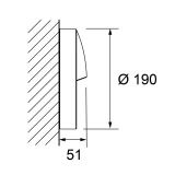 Wandaufbauleuchte LED Round silbergrau 80CRI 10W 350lm 3000K