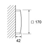 Wandaufbauleuchte LED Square silbergrau 80CRI 10W 350lm 3000K