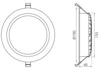 LED Deckenstrahler 18W 2000lm Ø190mm ON/OFF